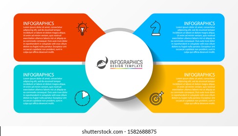 Infographic design template. Creative concept with 4 steps. Can be used for workflow layout, diagram, banner, webdesign. Vector illustration