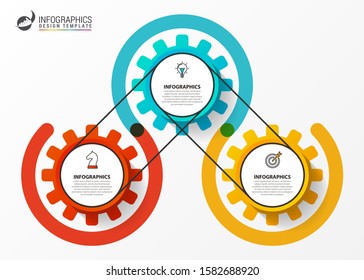 Infographic design template. Creative concept with 3 steps. Can be used for workflow layout, diagram, banner, webdesign. Vector illustration