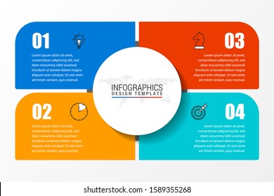 Infographic design template. Creative concept with 4 steps. Can be used for workflow layout, diagram, banner, webdesign. Vector illustration