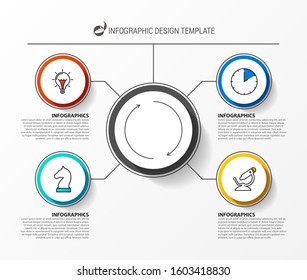 Infographic design template. Creative concept with 4 steps. Can be used for workflow layout, diagram, banner, webdesign. Vector illustration