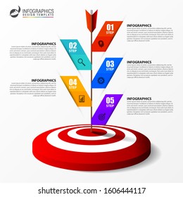 Infographic design template. Creative concept with 5 steps. Can be used for workflow layout, diagram, banner, webdesign. Vector illustration