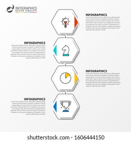 Infographic design template. Creative concept with 4 steps. Can be used for workflow layout, diagram, banner, webdesign. Vector illustration