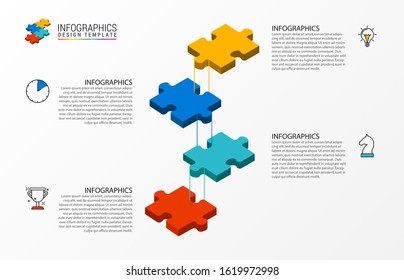 Infographic design template. Creative concept with 4 steps. Can be used for workflow layout, diagram, banner, webdesign. Vector illustration