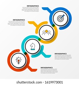 Infographic design template. Creative concept with 4 steps. Can be used for workflow layout, diagram, banner, webdesign. Vector illustration