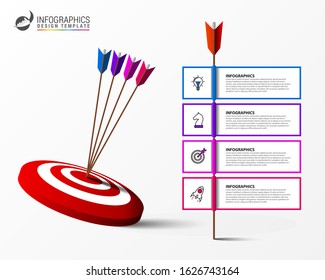 Infographic design template. Creative concept with 4 steps. Can be used for workflow layout, diagram, banner, webdesign. Vector illustration