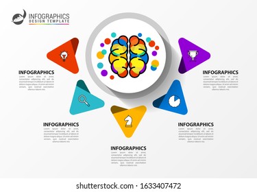 Infographic design template. Creative concept with 5 steps. Can be used for workflow layout, diagram, banner, webdesign. Vector illustration