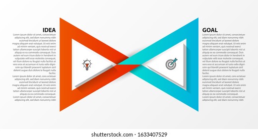 Infographic design template. Creative concept with 2 steps. Can be used for workflow layout, diagram, banner, webdesign. Vector illustration