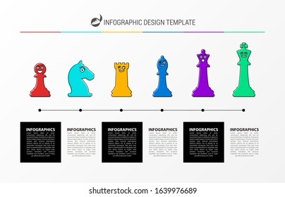 Infographic design template. Creative concept with 6 steps. Can be used for workflow layout, diagram, banner, webdesign. Vector illustration