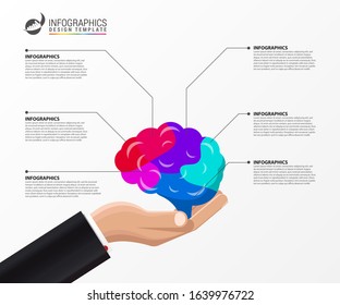 Infographic design template. Creative concept with 6 steps. Can be used for workflow layout, diagram, banner, webdesign. Vector illustration