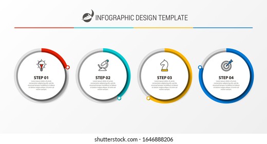 Infographic design template. Creative concept with 4 steps. Can be used for workflow layout, diagram, banner, webdesign. Vector illustration