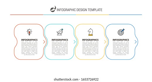 Infographic design template. Creative concept with 4 steps. Can be used for workflow layout, diagram, banner, webdesign. Vector illustration