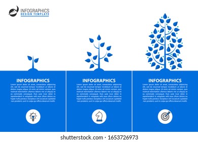 Infographic design template. Creative concept with 3 steps. Can be used for workflow layout, diagram, banner, webdesign. Vector illustration