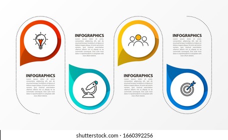 Infographic design template. Creative concept with 4 steps. Can be used for workflow layout, diagram, banner, webdesign. Vector illustration