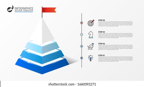 Infographic design template. Creative concept with 4 steps. Can be used for workflow layout, diagram, banner, webdesign. Vector illustration