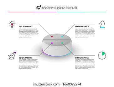 Infographic design template. Creative concept with 4 steps. Can be used for workflow layout, diagram, banner, webdesign. Vector illustration