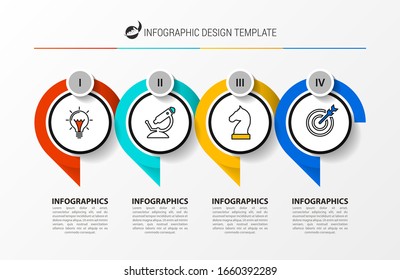 Infographic design template. Creative concept with 4 steps. Can be used for workflow layout, diagram, banner, webdesign. Vector illustration