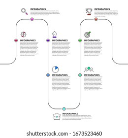 Infographic design template. Creative concept with 8 steps. Can be used for workflow layout, diagram, banner, webdesign. Vector illustration