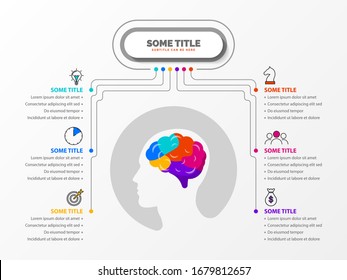 Infographic design template. Creative concept with 6 steps. Can be used for workflow layout, diagram, banner, webdesign. Vector illustration