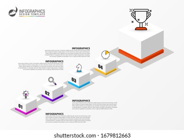 Infographic design template. Creative concept with 4 steps. Can be used for workflow layout, diagram, banner, webdesign. Vector illustration