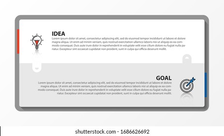 Infographic design template. Creative concept with 2 steps. Can be used for workflow layout, diagram, banner, webdesign. Vector illustration