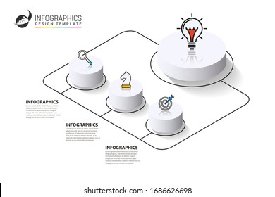 Infographic design template. Creative concept with 3 steps. Can be used for workflow layout, diagram, banner, webdesign. Vector illustration