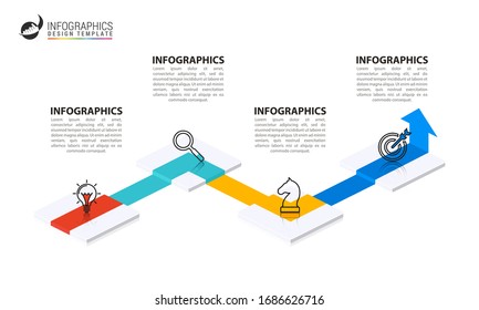 Infographic design template. Creative concept with 4 steps. Can be used for workflow layout, diagram, banner, webdesign. Vector illustration