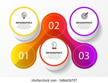 Infographic design template. Creative concept with 3 steps. Can be used for workflow layout, diagram, banner, webdesign. Vector illustration