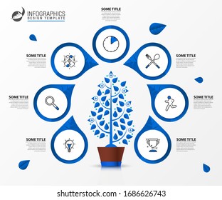  Plantilla de diseño gráfico. Concepto creativo con 7 pasos. Se puede utilizar para diseño de flujo de trabajo, diagrama, banner, diseño web. Ilustración del vector