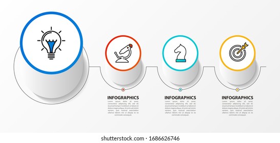  Plantilla de diseño gráfico. Concepto creativo con 3 pasos. Se puede utilizar para diseño de flujo de trabajo, diagrama, banner, diseño web. Ilustración del vector