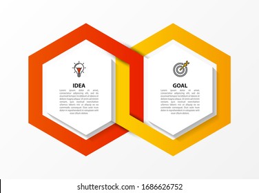 Infographic design template. Creative concept with 2 steps. Can be used for workflow layout, diagram, banner, webdesign. Vector illustration