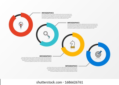 Infographic design template. Creative concept with 4 steps. Can be used for workflow layout, diagram, banner, webdesign. Vector illustration