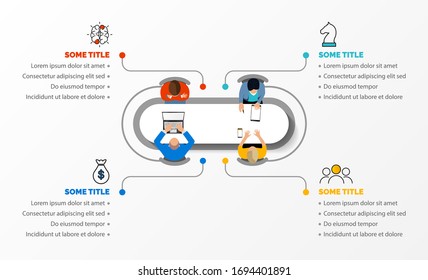 Infographic design template. Creative concept with 4 steps. Can be used for workflow layout, diagram, banner, webdesign. Vector illustration
