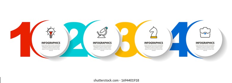 Infographic design template. Creative concept with 4 steps. Can be used for workflow layout, diagram, banner, webdesign. Vector illustration