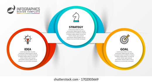 Infographic design template. Creative concept with 3 steps. Can be used for workflow layout, diagram, banner, webdesign. Vector illustration