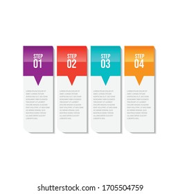 Infographic design template creative concept with 4 steps. 4 steps timeline infographic template with vector image