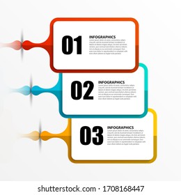 Plantilla de diseño gráfico. Concepto creativo con 3 pasos. Se puede utilizar para diseño de flujo de trabajo, diagrama, banner, diseño web. Ilustración del vector