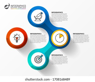 Infographic design template. Creative concept with 4 steps. Can be used for workflow layout, diagram, banner, webdesign. Vector illustration