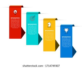 Infographic design template. Creative concept with 4 steps. Can be used for workflow layout, diagram, banner, webdesign. Vector illustration