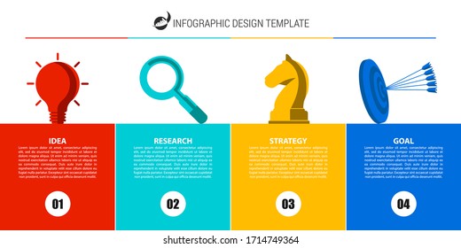  Plantilla de diseño gráfico. Concepto creativo con 4 pasos. Se puede utilizar para diseño de flujo de trabajo, diagrama, banner, diseño web. Ilustración del vector