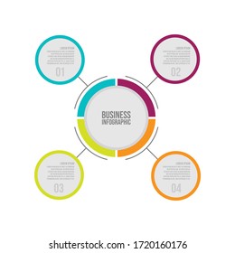 Diseño de plantilla de diseño gráfico creativo con 4 pasos. Plantilla infográfica de línea de tiempo de 4 pasos con imagen vectorial