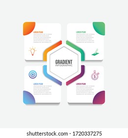 Infographic design template creative concept with 4 steps. 4 steps timeline infographic template with vector image