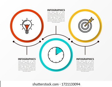 Infographic design template. Creative concept with 3 steps. Can be used for workflow layout, diagram, banner, webdesign. Vector illustration