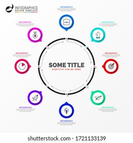 Infographic design template. Creative concept with 8 steps. Can be used for workflow layout, diagram, banner, webdesign. Vector illustration.
