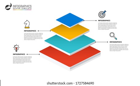 Infographic design template. Creative concept with 4 steps. Can be used for workflow layout, diagram, banner, webdesign. Vector illustration