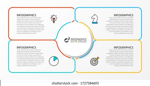 Infographic design template. Creative concept with 4 steps. Can be used for workflow layout, diagram, banner, webdesign. Vector illustration