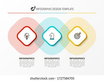 Plantilla de diseño infográfico. Concepto creativo con 3 pasos. Se puede utilizar para diseño de flujo de trabajo, diagrama, banner, diseño web. Ilustración del vector
