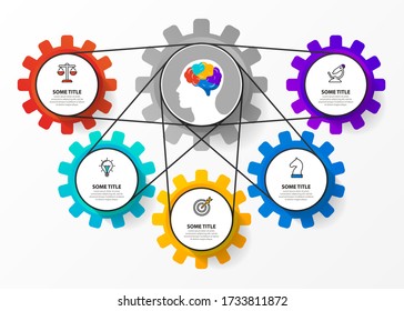 Infographic design template. Creative concept with 5 steps. Can be used for workflow layout, diagram, banner, webdesign. Vector illustration