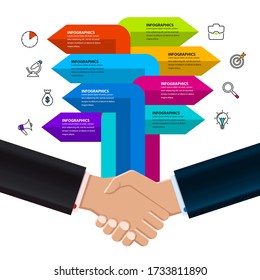 Infographic design template. Creative concept with 8 steps. Can be used for workflow layout, diagram, banner, webdesign. Vector illustration