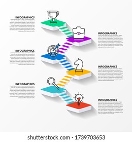 Infographic design template. Creative concept with 6 steps. Can be used for workflow layout, diagram, banner, webdesign. Vector illustration