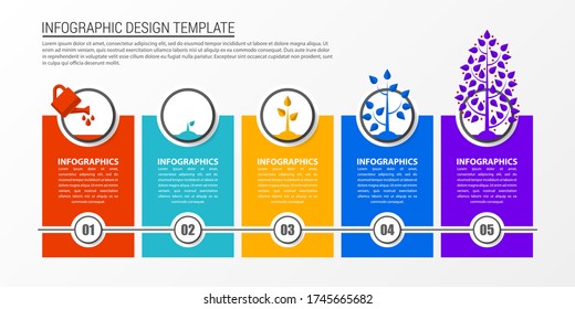 Infographic design template. Creative concept with 5 steps. Can be used for workflow layout, diagram, banner, webdesign. Vector illustration